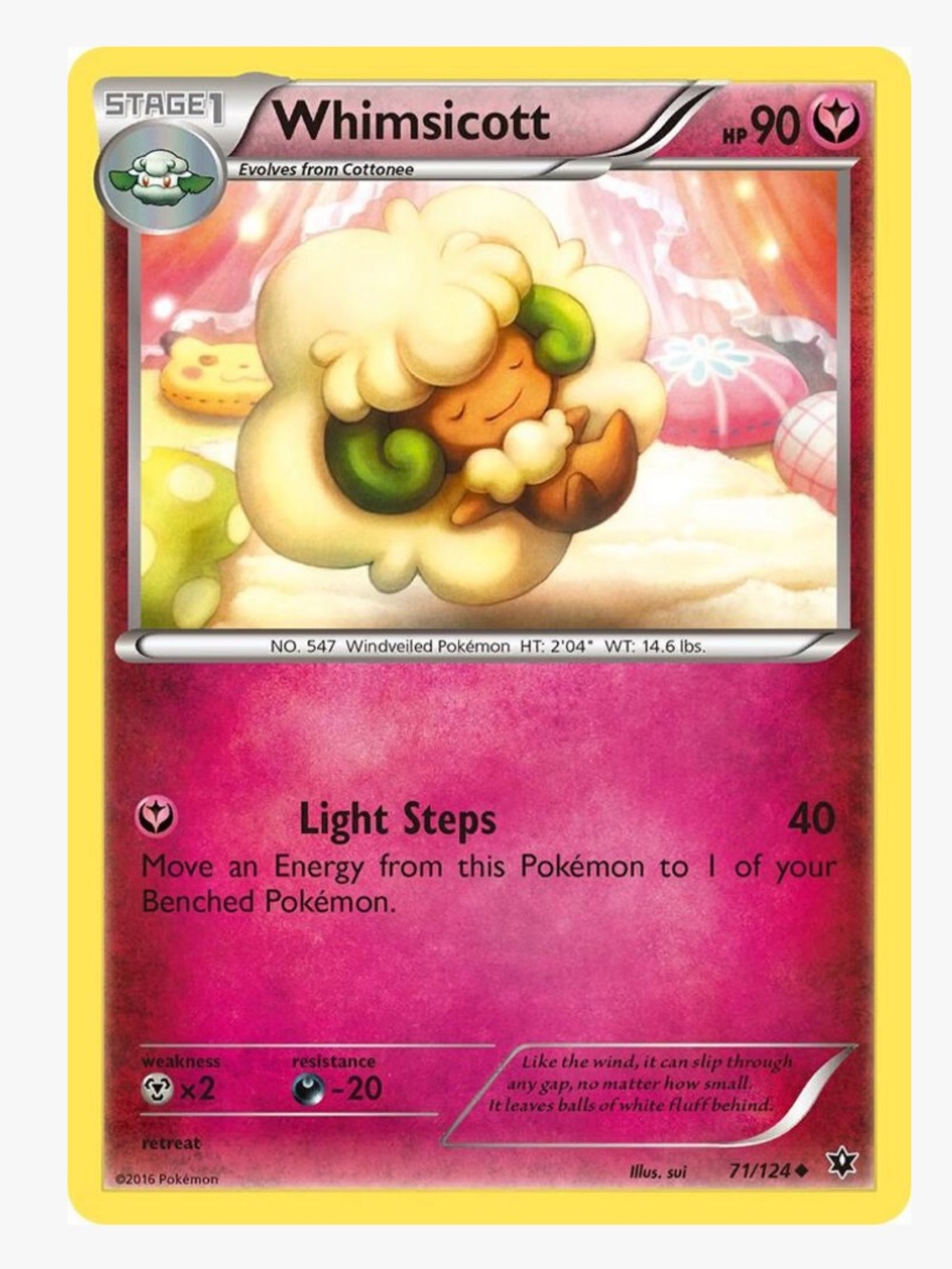 Whimsicott XY Fates Collide Pokemon Trading Card